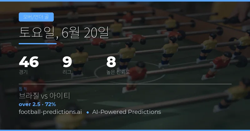 6월 20일 O/U 추천