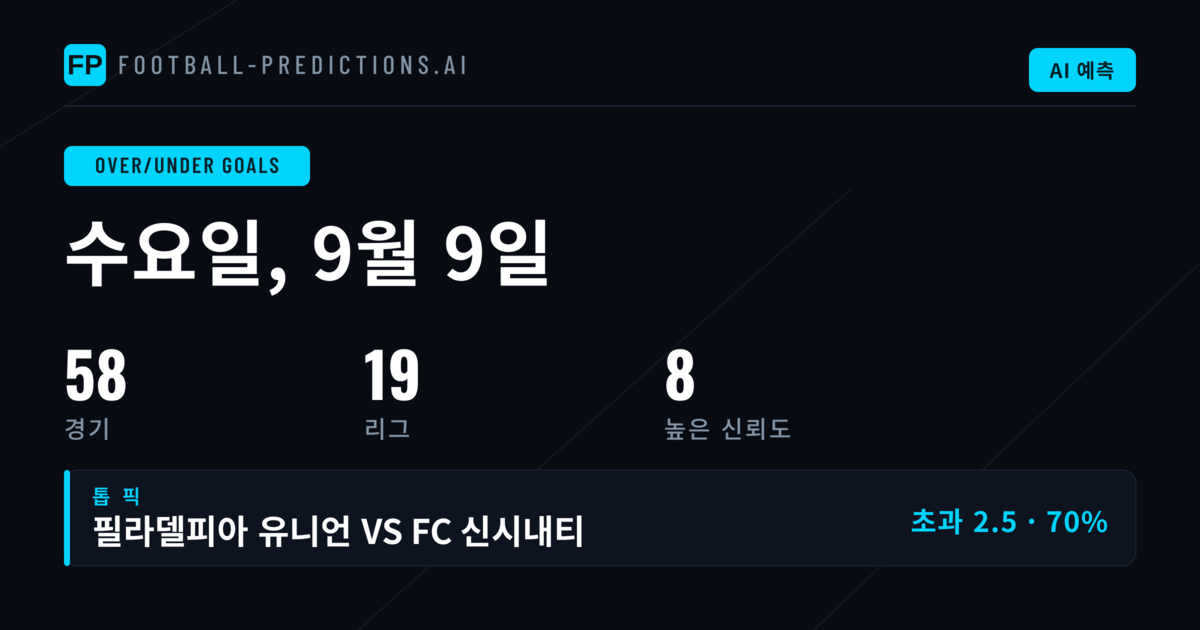 2026년 9월 9일 O/U 목표 베팅 최선의 선택