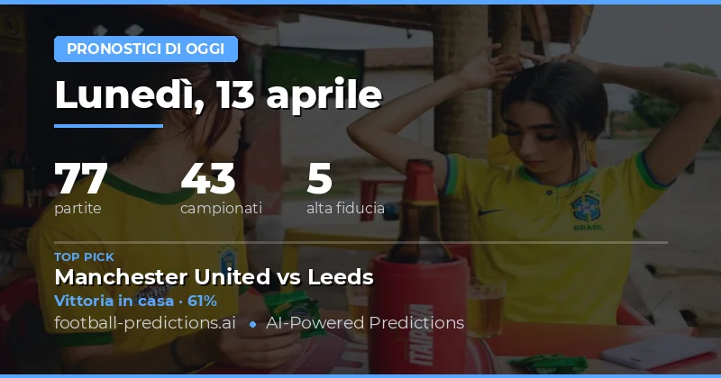 Pronostici delle partite di oggi: 13 aprile 2026