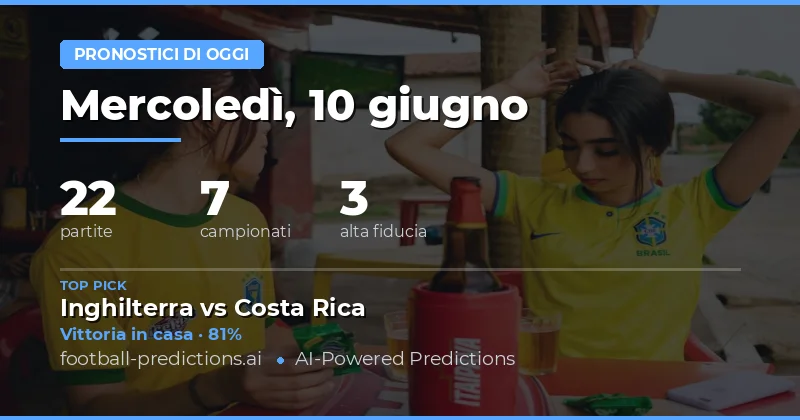Mercoledì 10 Giugno: Analisi e Quote per le Partite di Oggi