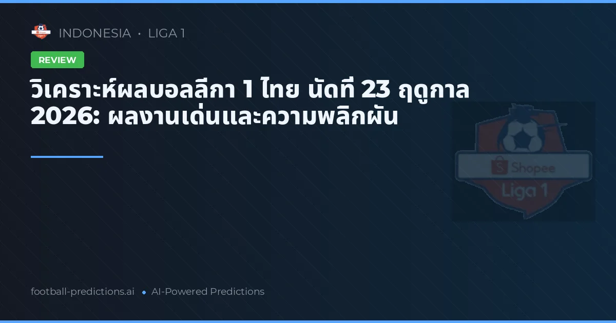 วิเคราะห์ผลบอลลีกา 1 ไทย นัดที่ 23 ฤดูกาล 2026: ผลงานเด่นและความพลิกผัน
