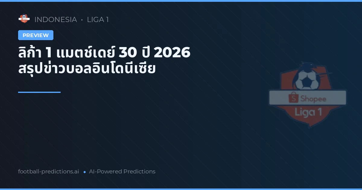 ลิก้า 1 แมตช์เดย์ 30 ปี 2026 สรุปข่าวบอลอินโดนีเซีย