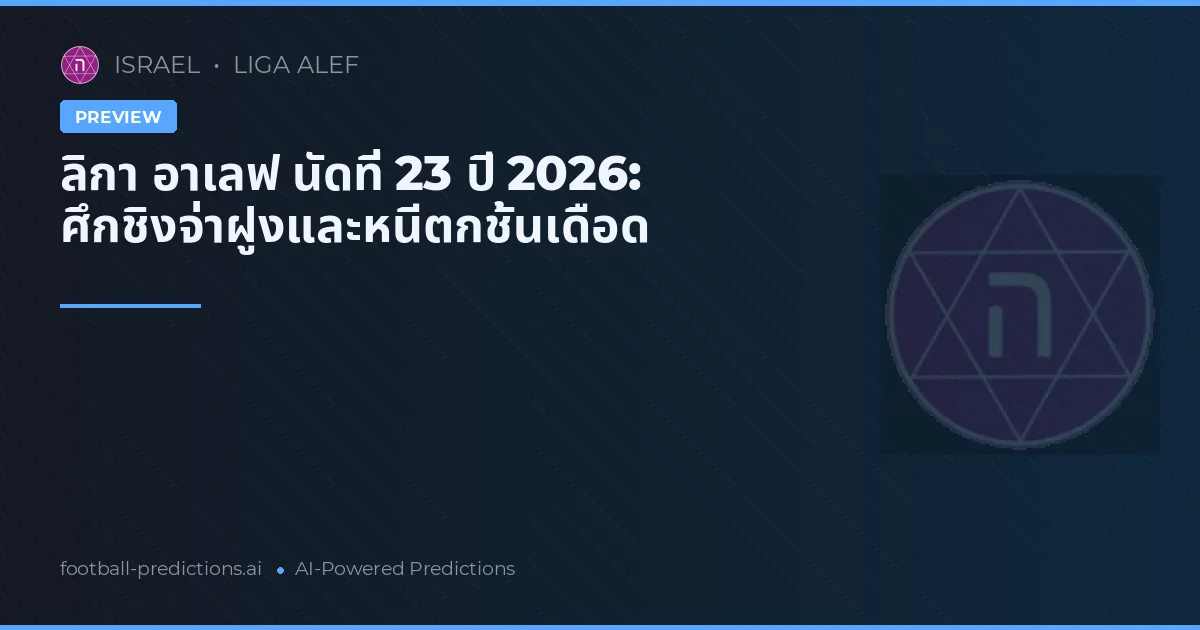 ลิกา อาเลฟ นัดที่ 23 ปี 2026: ศึกชิงจ่าฝูงและหนีตกชั้นเดือด