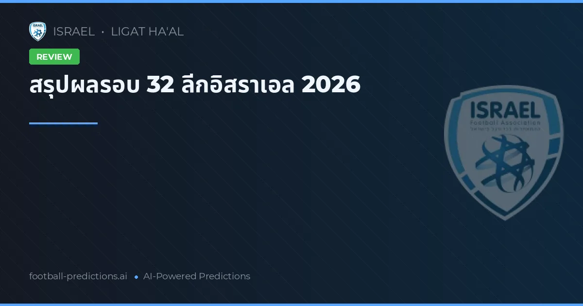 สรุปผลรอบ 32 ลีกอิสราเอล 2026
