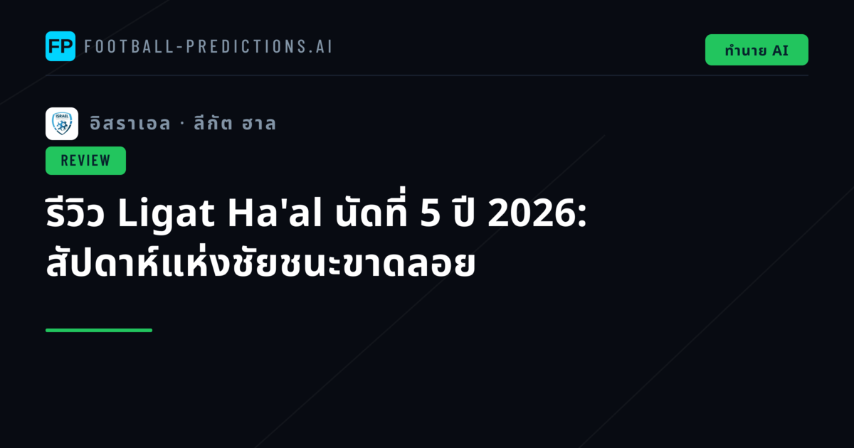 รีวิว Ligat Ha'al นัดที่ 5 ปี 2026: สัปดาห์แห่งชัยชนะขาดลอย