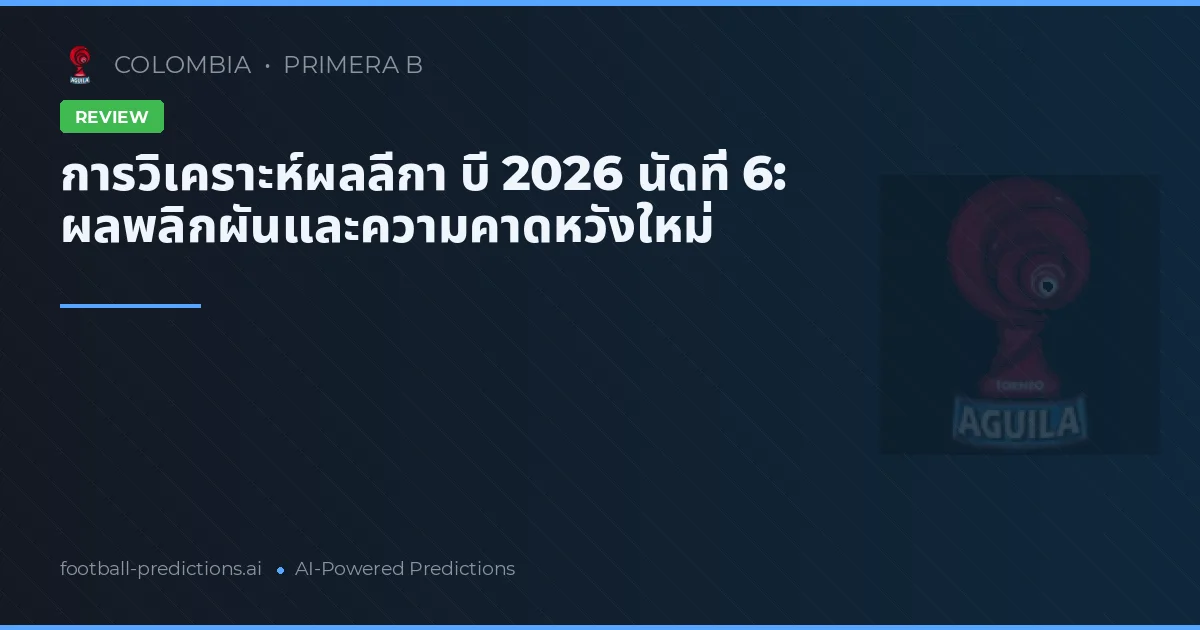 การวิเคราะห์ผลลีกา บี 2026 นัดที่ 6: ผลพลิกผันและความคาดหวังใหม่