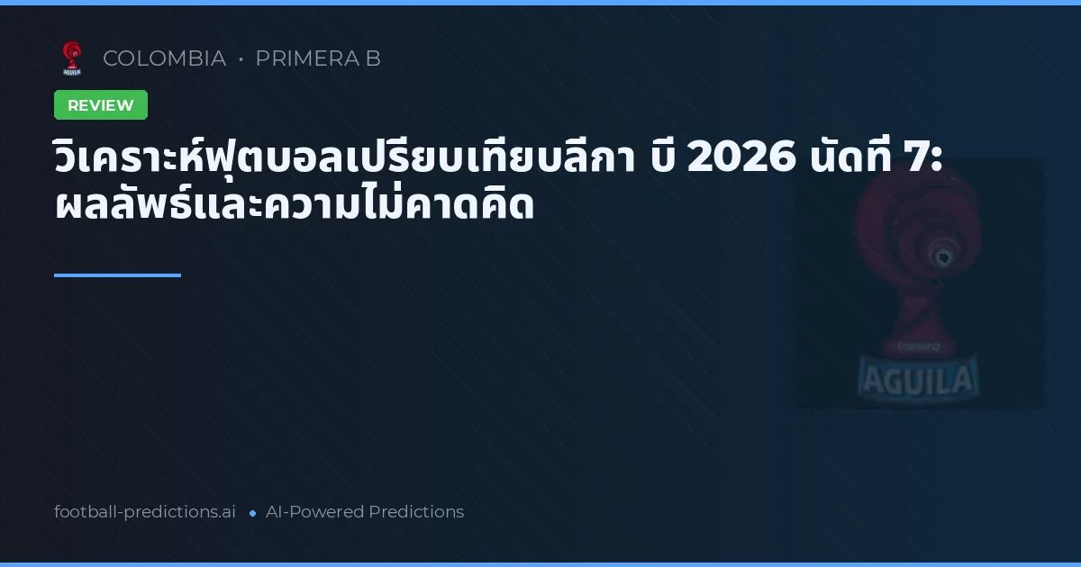 วิเคราะห์ฟุตบอลเปรียบเทียบลีกา บี 2026 นัดที่ 7: ผลลัพธ์และความไม่คาดคิด