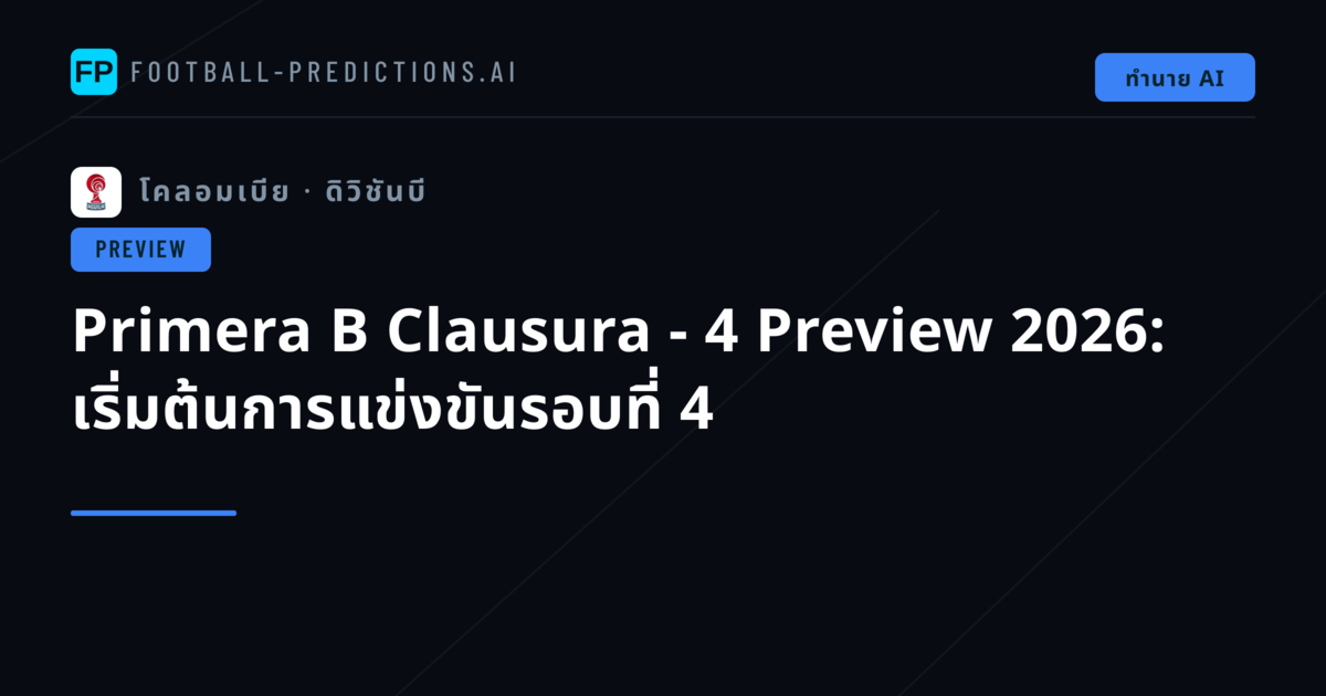 Primera B Clausura - 4 Preview 2026: เริ่มต้นการแข่งขันรอบที่ 4