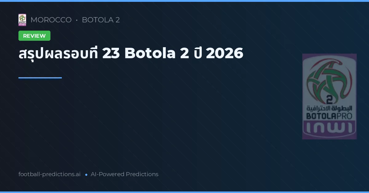 สรุปผลรอบที่ 23 Botola 2 ปี 2026