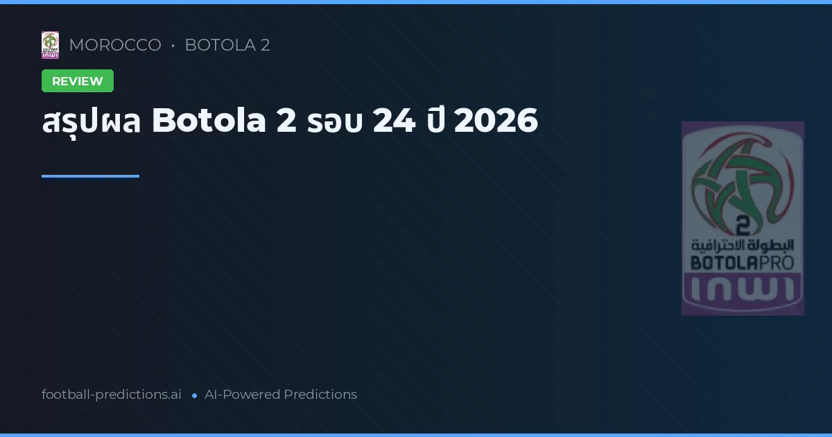 สรุปผล Botola 2 รอบ 24 ปี 2026