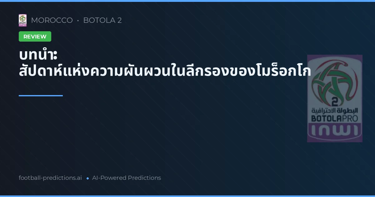 บทนำ: สัปดาห์แห่งความผันผวนในลีกรองของโมร็อกโก