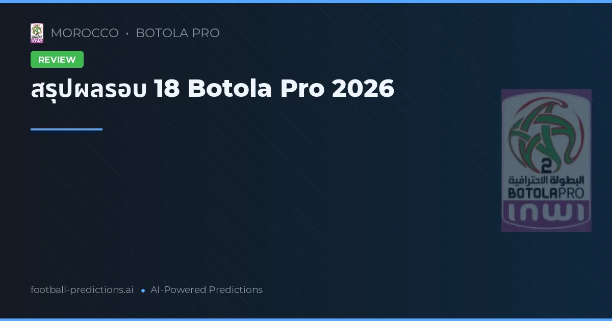 สรุปผลรอบ 18 Botola Pro 2026