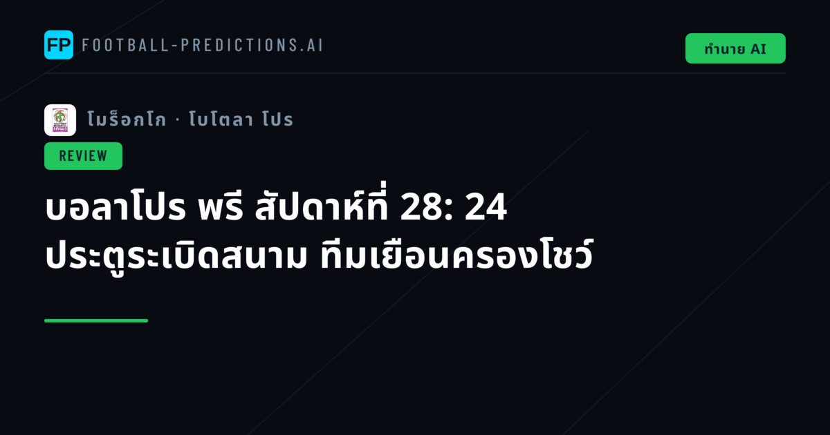 บอลาโปร พรี สัปดาห์ที่ 28: 24 ประตูระเบิดสนาม ทีมเยือนครองโชว์
