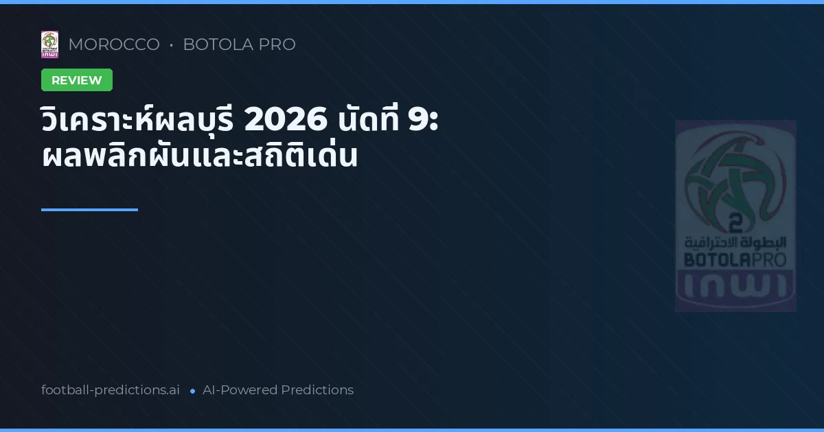 วิเคราะห์ผลบุรี 2026 นัดที่ 9: ผลพลิกผันและสถิติเด่น