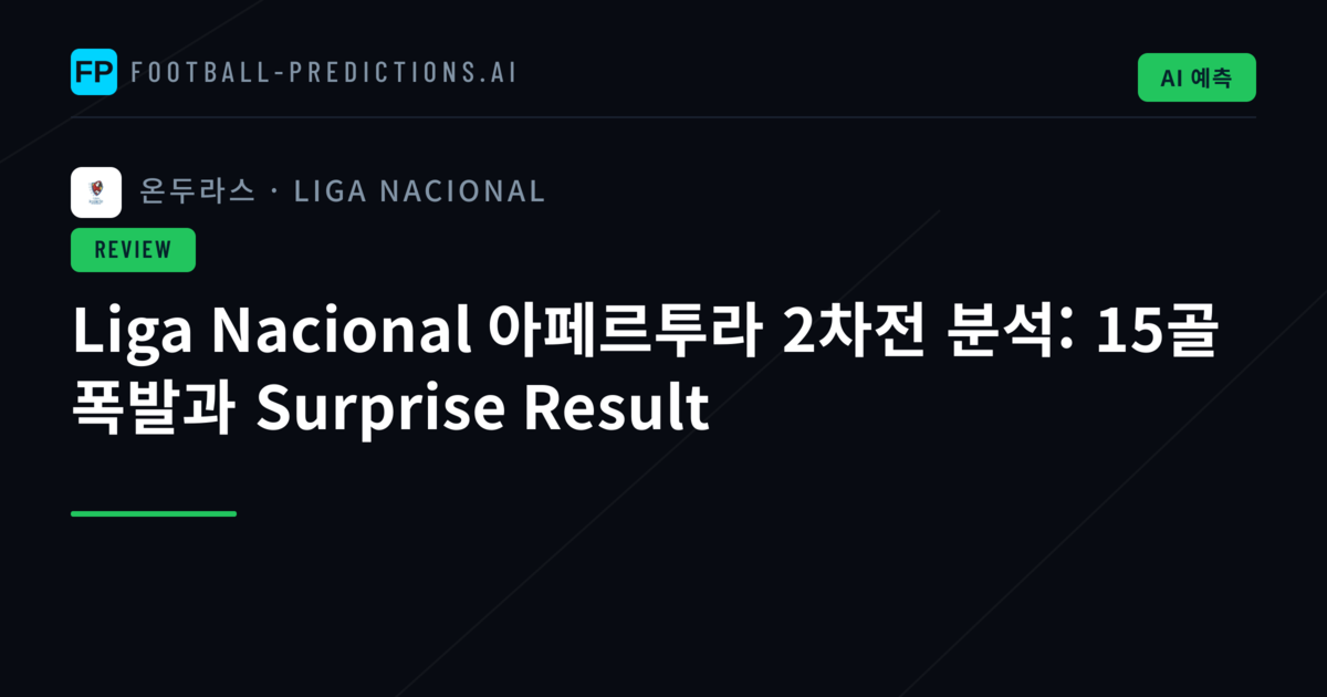 Liga Nacional 아페르투라 2차전 분석: 15골 폭발과 Surprise Result