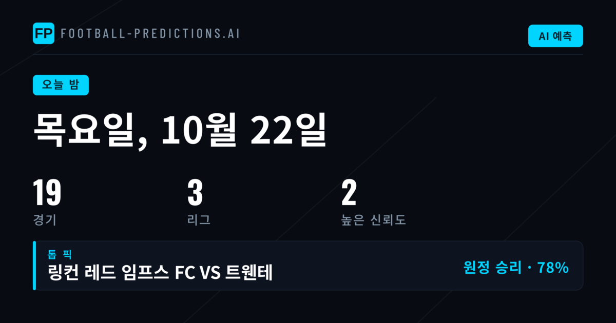 19경기 데이터에서 읽는 1X2와 BTTS 신호