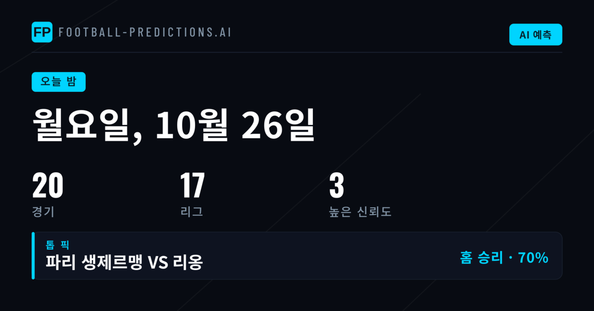월요일 축구의 핵심 흐름과 예측 기준