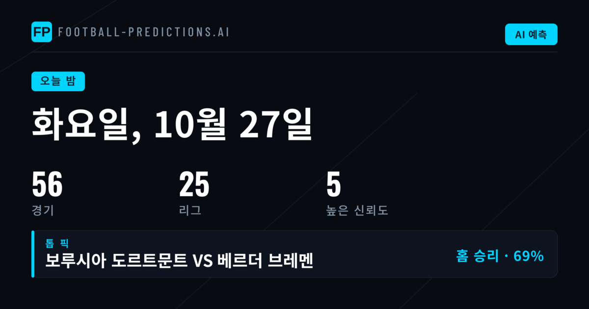 2026년 10월 27일 화요일 최고 선택