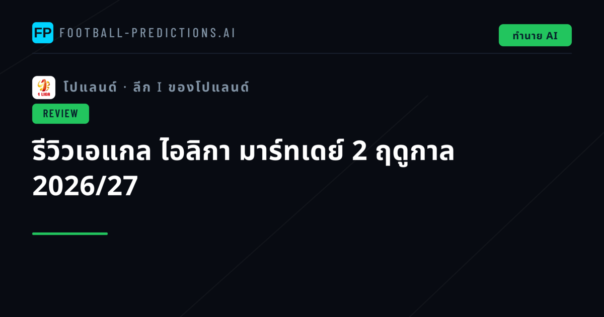 รีวิวเอแกล ไอลิกา มาร์ทเดย์ 2 ฤดูกาล 2026/27