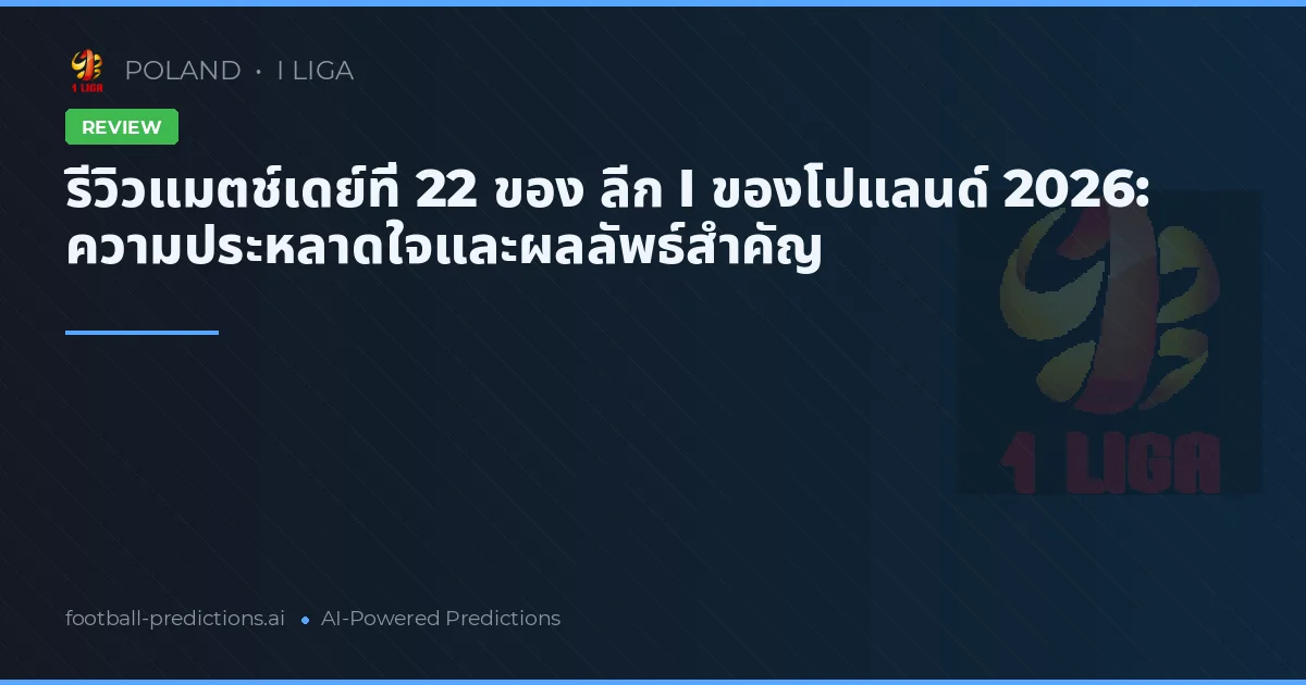 รีวิวแมตช์เดย์ที่ 22 ของ ลีก I ของโปแลนด์ 2026: ความประหลาดใจและผลลัพธ์สำคัญ