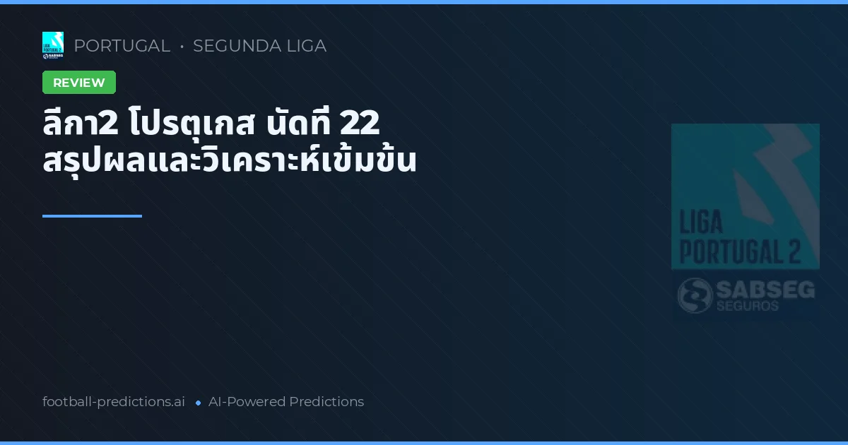 ลีกา2 โปรตุเกส นัดที่ 22 สรุปผลและวิเคราะห์เข้มข้น