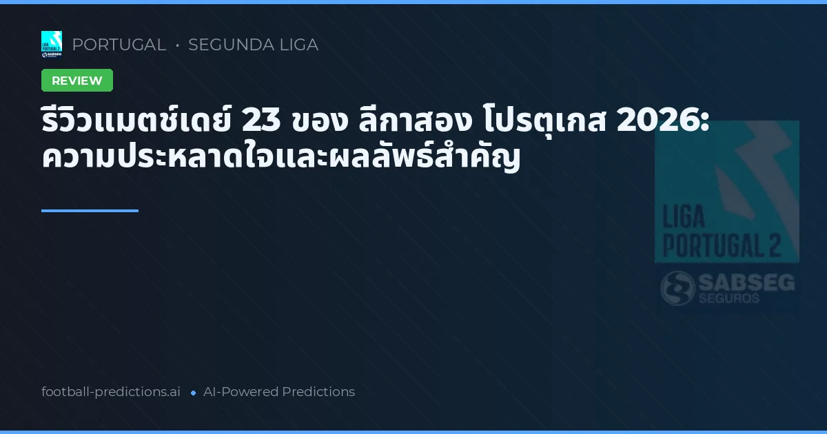 รีวิวแมตช์เดย์ 23 ของ ลีกาสอง โปรตุเกส 2026: ความประหลาดใจและผลลัพธ์สำคัญ