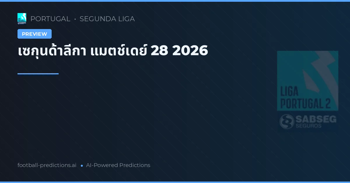 เซกุนด้าลีกา แมตช์เดย์ 28 2026