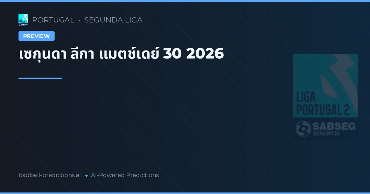 เซกุนดา ลีกา แมตช์เดย์ 30 2026