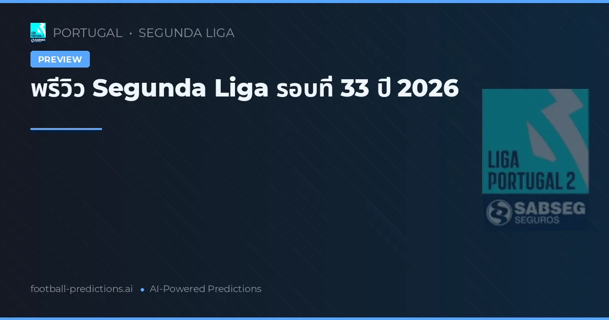 พรีวิว Segunda Liga รอบที่ 33 ปี 2026