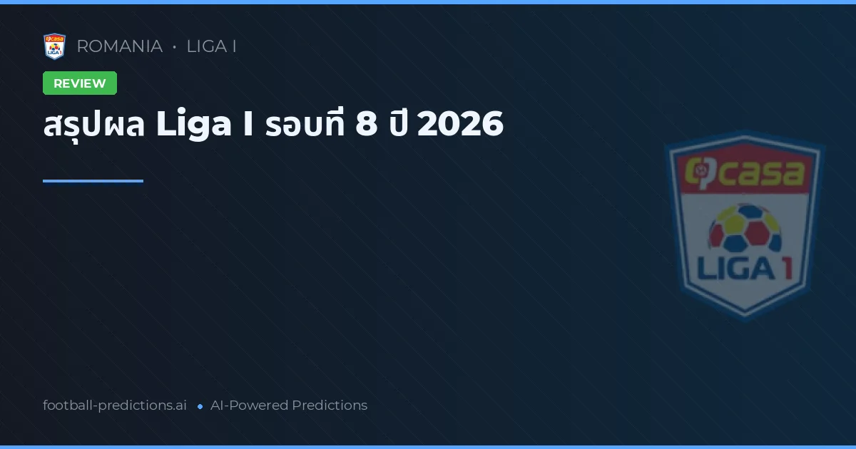 สรุปผล Liga I รอบที่ 8 ปี 2026