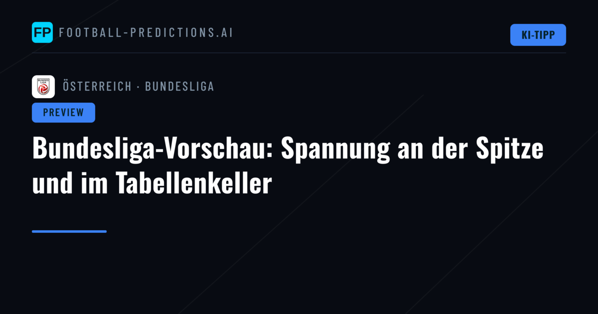 Bundesliga-Vorschau: Spannung an der Spitze und im Tabellenkeller