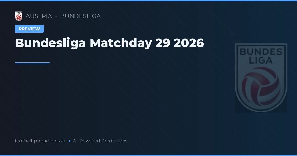 Bundesliga Matchday 29 2026