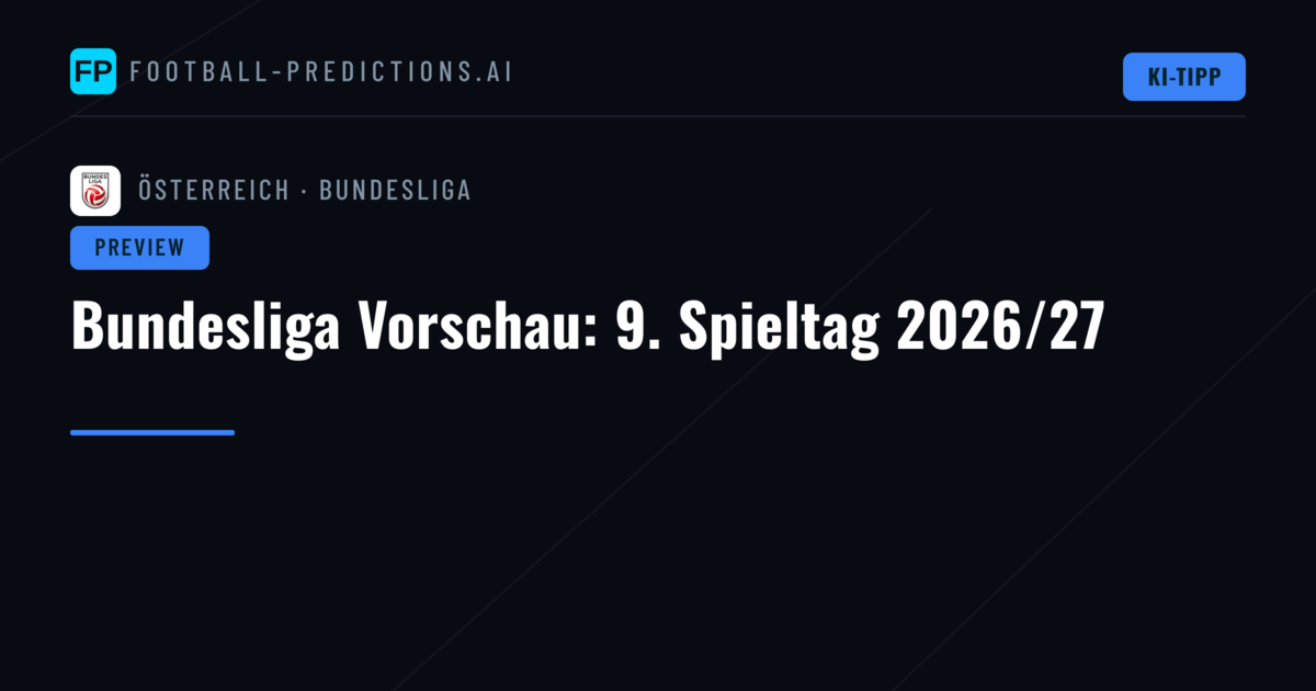 Bundesliga Vorschau: 9. Spieltag 2026/27