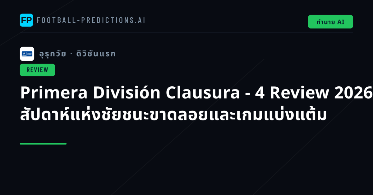 Primera División Clausura - 4 Review 2026/27: สัปดาห์แห่งชัยชนะขาดลอยและเกมแบ่งแต้ม
