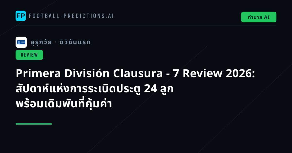 Primera División Clausura - 7 Review 2026: สัปดาห์แห่งการระเบิดประตู 24 ลูก พร้อมเดิมพันที่คุ้มค่า