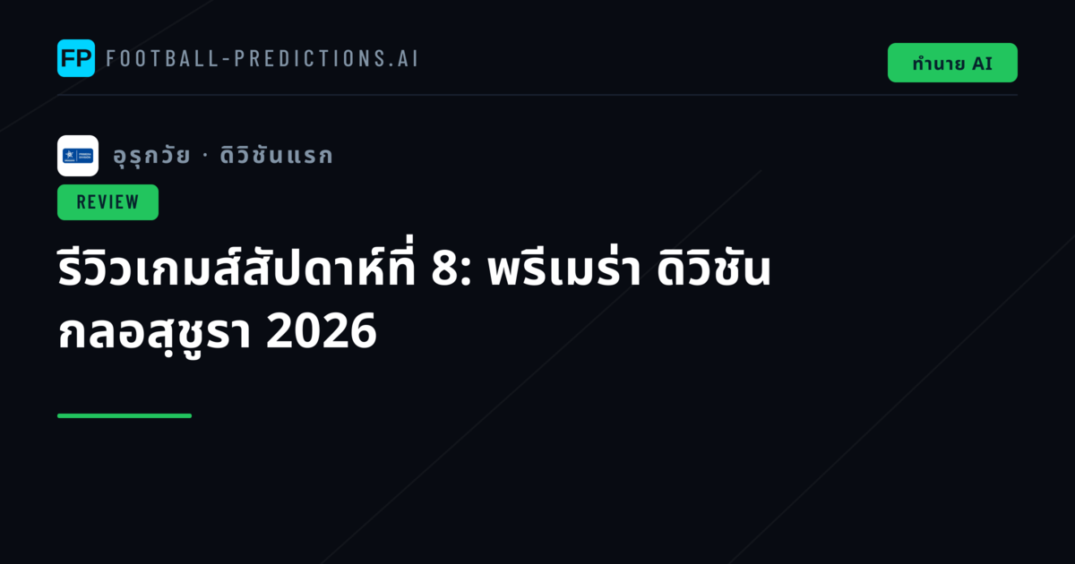 รีวิวเกมส์สัปดาห์ที่ 8: พรีเมร่า ดิวิชัน กลอสฺชูรา 2026
