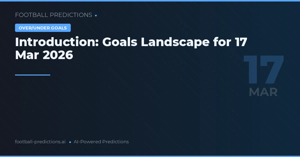 Over/Under Goals Predictions 17 Mar 2026