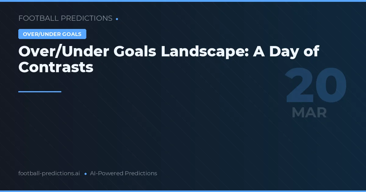 Over/Under Goals Landscape: A Day of Contrasts