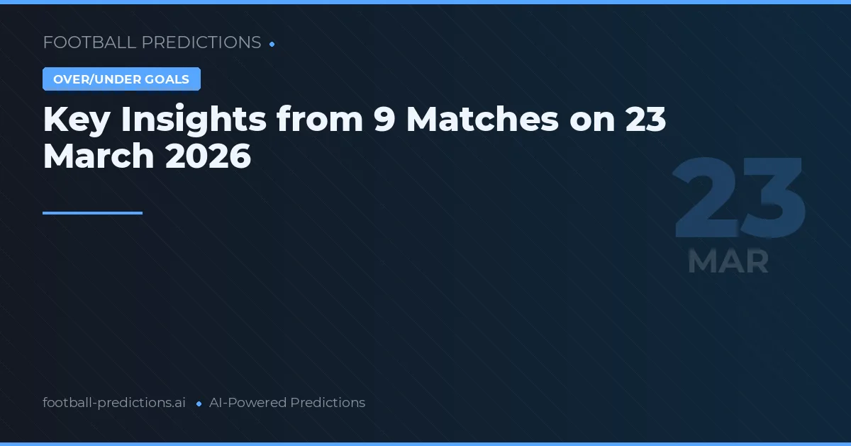 Key Insights from 9 Matches on 23 March 2026