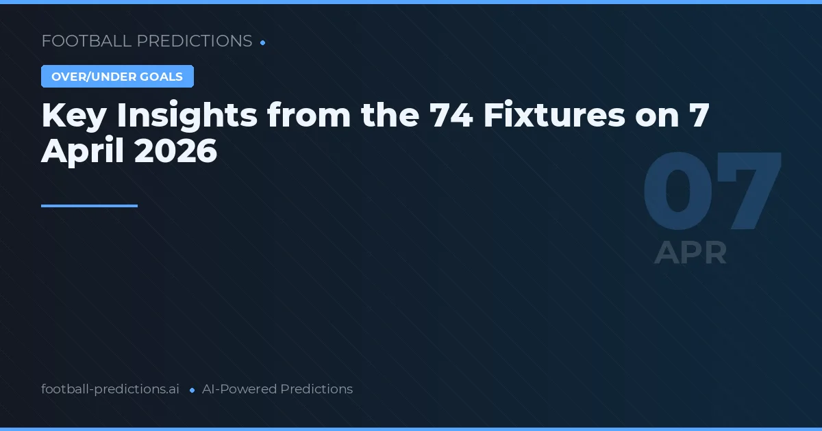 Key Insights from the 74 Fixtures on 7 April 2026