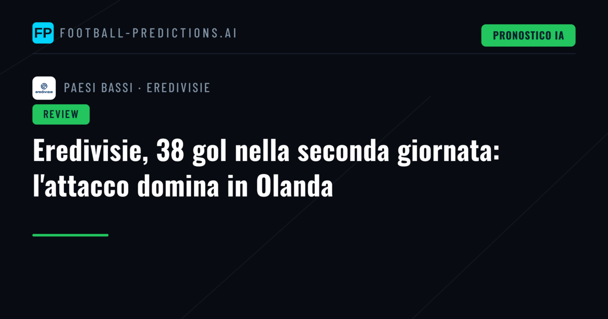 Eredivisie, 38 gol nella seconda giornata: l'attacco domina in Olanda