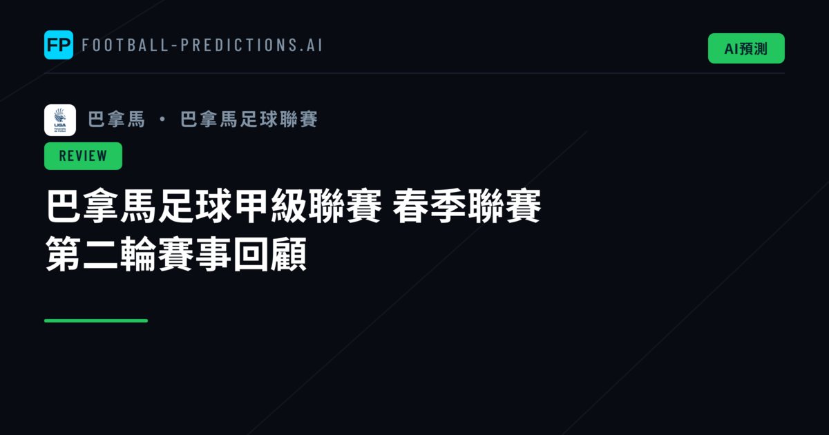 巴拿馬足球甲級聯賽 春季聯賽 第二輪賽事回顧