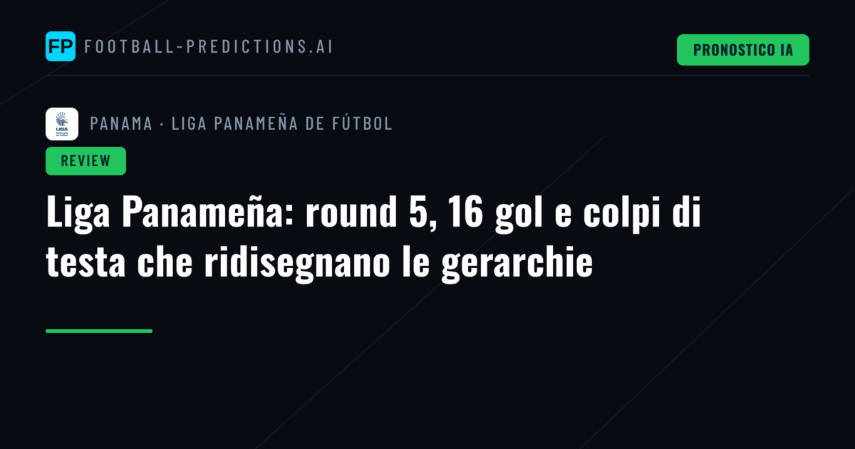 Liga Panameña: round 5, 16 gol e colpi di testa che ridisegnano le gerarchie