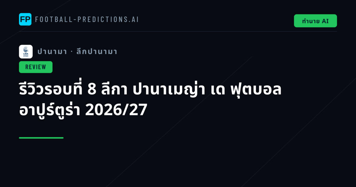 รีวิวรอบที่ 8 ลีกา ปานาเมญ่า เด ฟุตบอล อาปูร์ตูร่า 2026/27