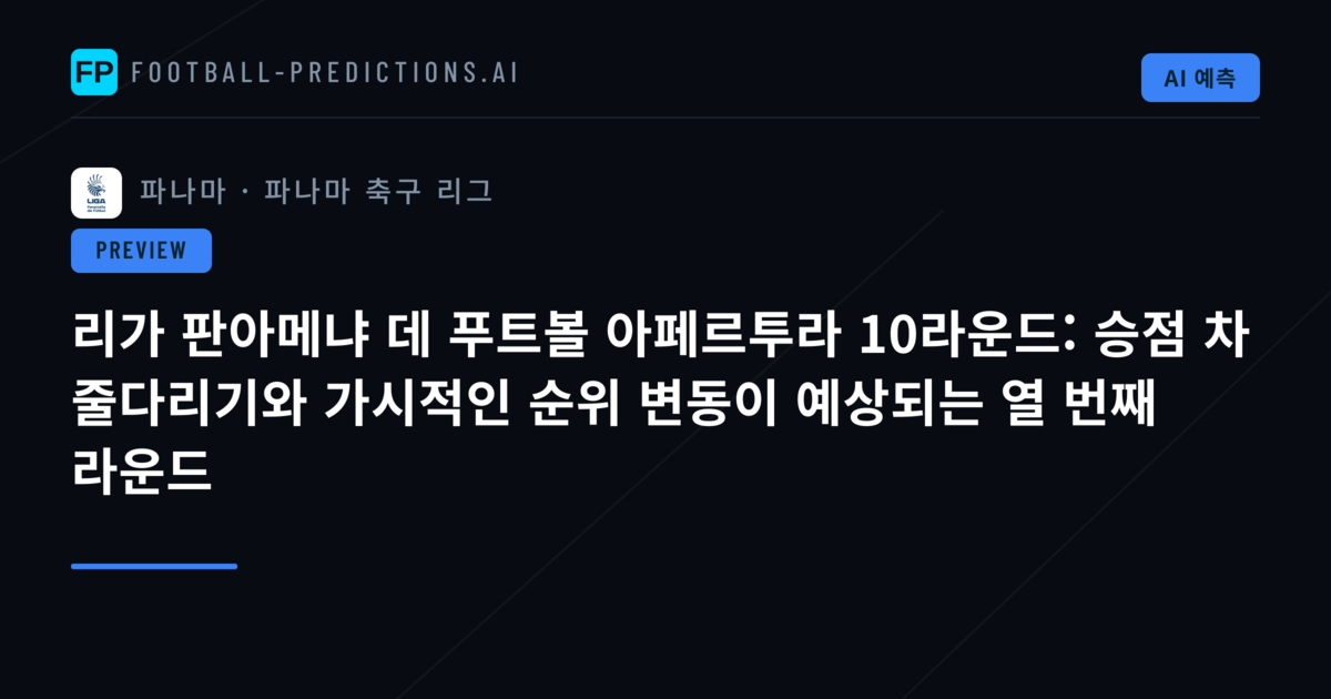 리가 판아메냐 데 푸트볼 아페르투라 10라운드: 승점 차 줄다리기와 가시적인 순위 변동이 예상되는 열 번째 라운드