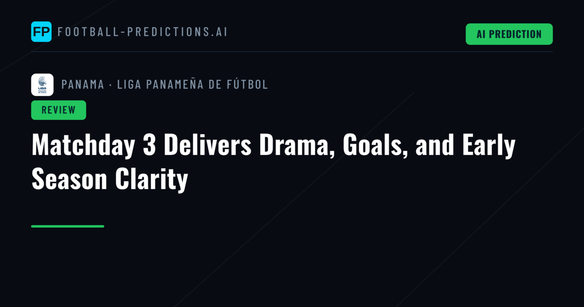 Matchday 3 Delivers Drama, Goals, and Early Season Clarity