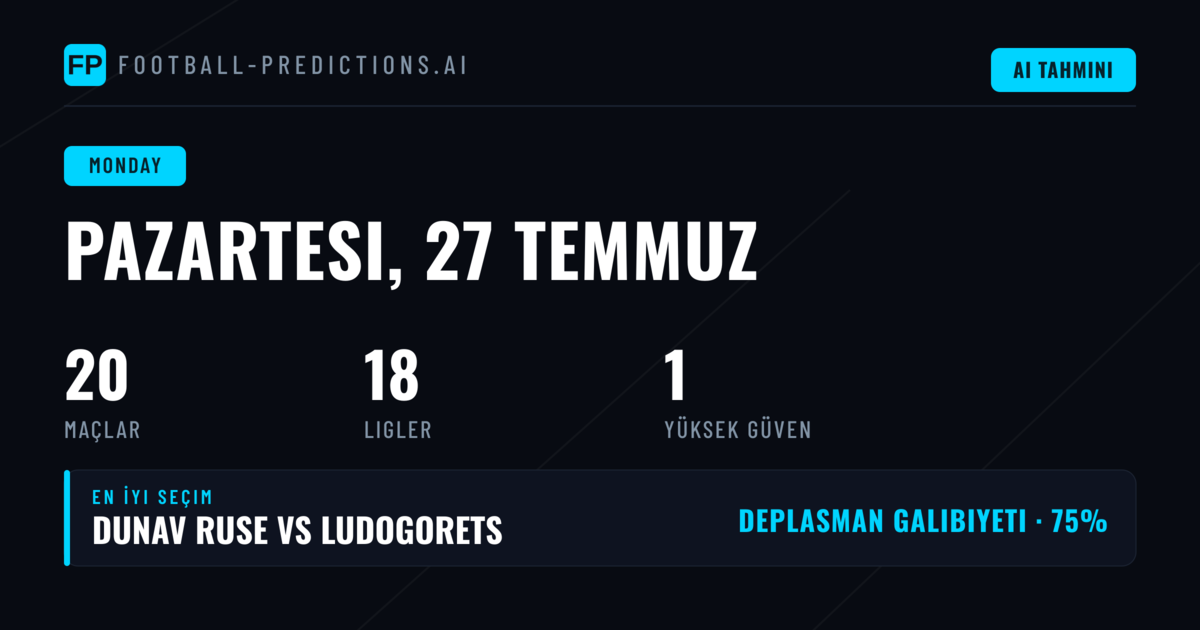 Pazartesi Günü Futbol Analizi: Sayılar Ne Gösteriyor?