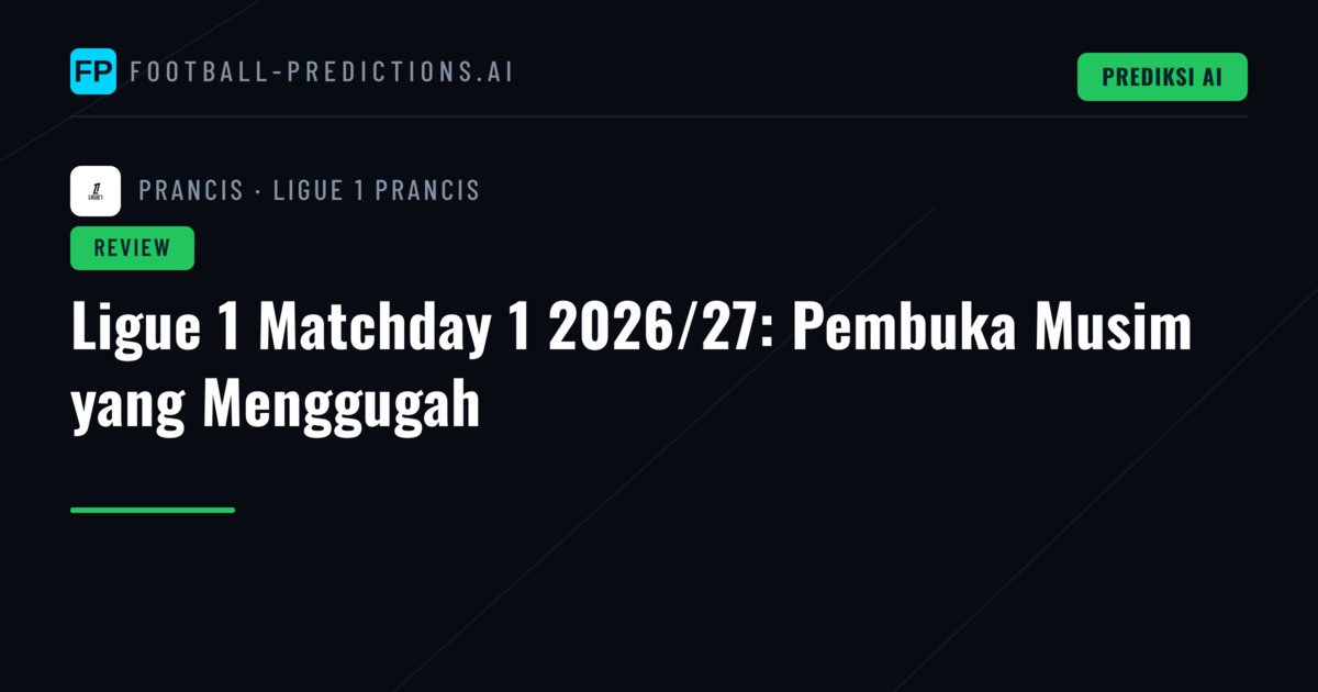 Ligue 1 Matchday 1 2026/27: Pembuka Musim yang Menggugah