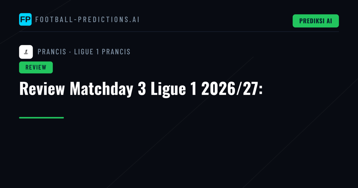 Review Matchday 3 Ligue 1 2026/27: