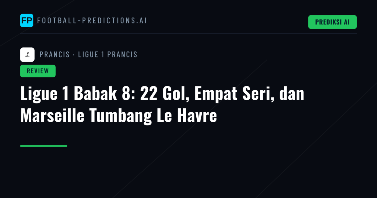 Ligue 1 Babak 8: 22 Gol, Empat Seri, dan Marseille Tumbang Le Havre